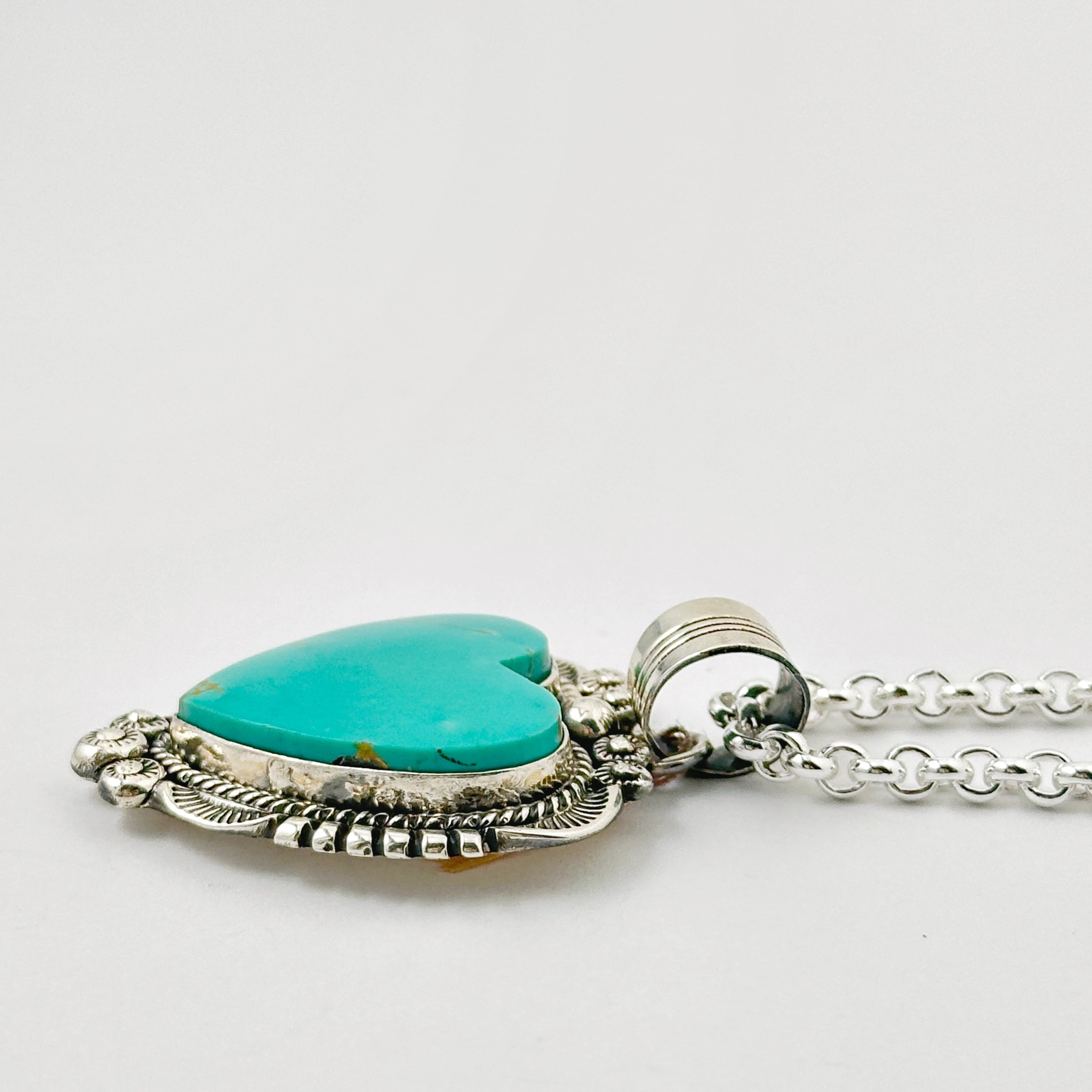 Indian Jewelry 》ロイストン ターコイズ ハート ペンダント | 【公式