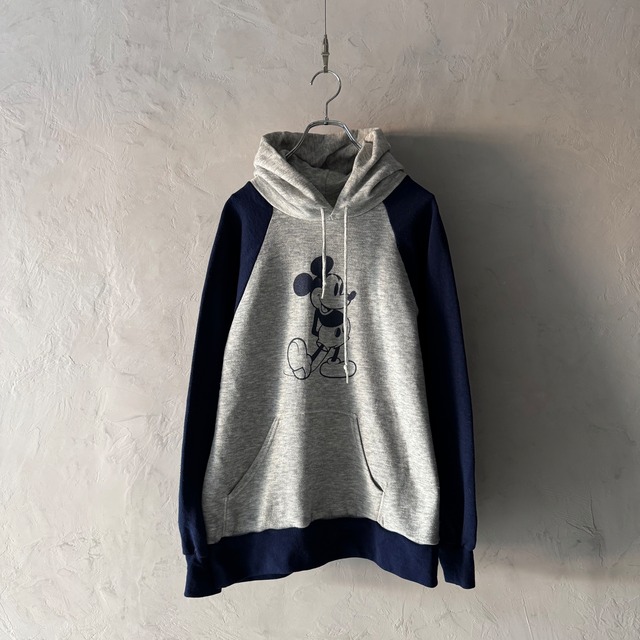 -Disney- 80’s Mickey Mouse 2-Tone Raglan Sweat Hoodie