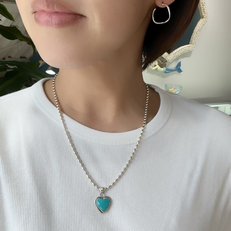 Tiffany & Co. ターコイズ ハートチャーム ネックレス（ティファニー22 