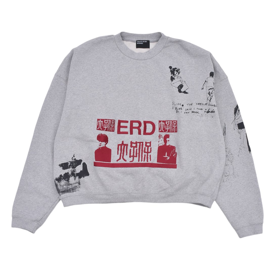 【Enfants Riches Déprimés】Oceanic Crewneck Sweatshirt(GREY/RED) | AYIN