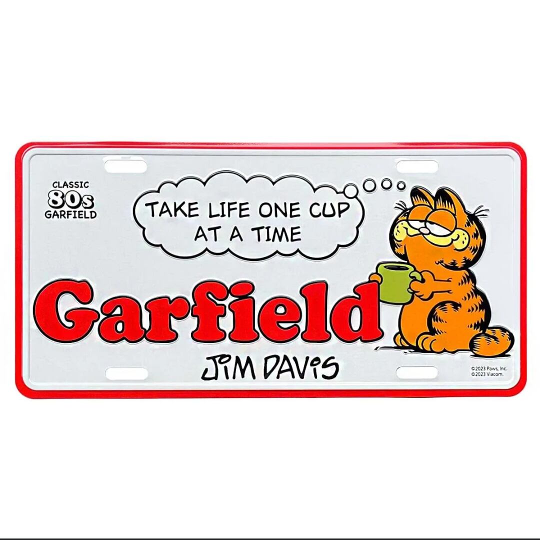【 GARFIELD ( ガーフィールド ) 】CLASSIC 80s / CM PLATE / CMプレート / ライセンスプレート 〚アメリカン雑貨 アメトイ〛