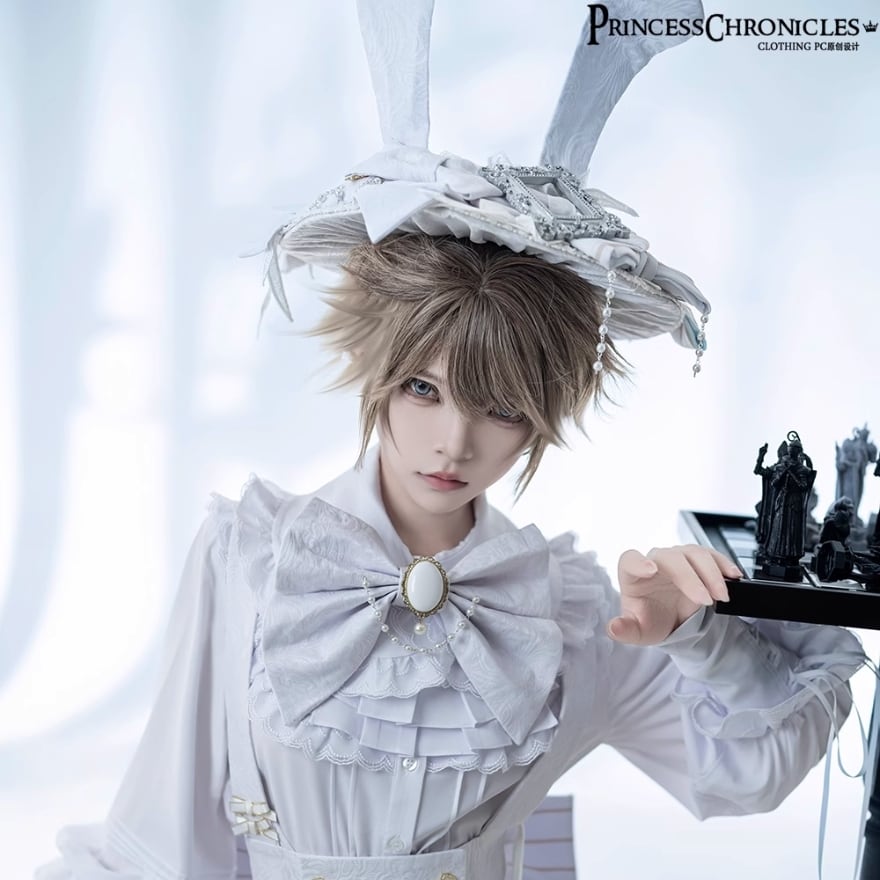 サブカル 服 地雷系 通販 受注生産 王子 皇子系 少年装 ブランド Princess Chronicles オリジナル ネックリボン かわいい 上品 メンズロリータ ユニセックス 麗人 舞台衣装 王子系ロリィタ