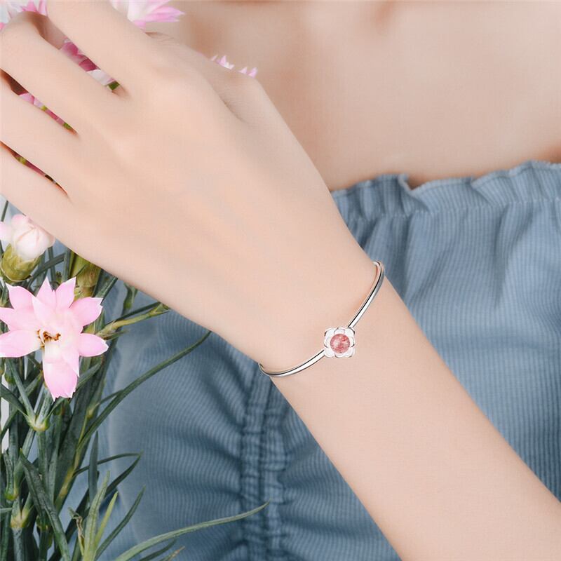 LUKENI トップシルバー 925 バングル女性ジュエリーチャームクリスタル