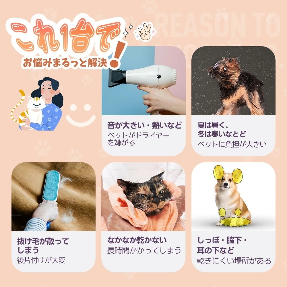 タイプ A「ペットドライルーム 自動ドア開閉付き｜静音設計・温度調節