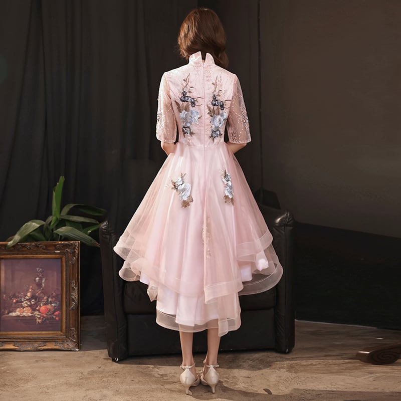 ピンク フィッシュテール チュール チャイナドレス | she is ピンク フィッシュテール チュール チャイナドレス | she is