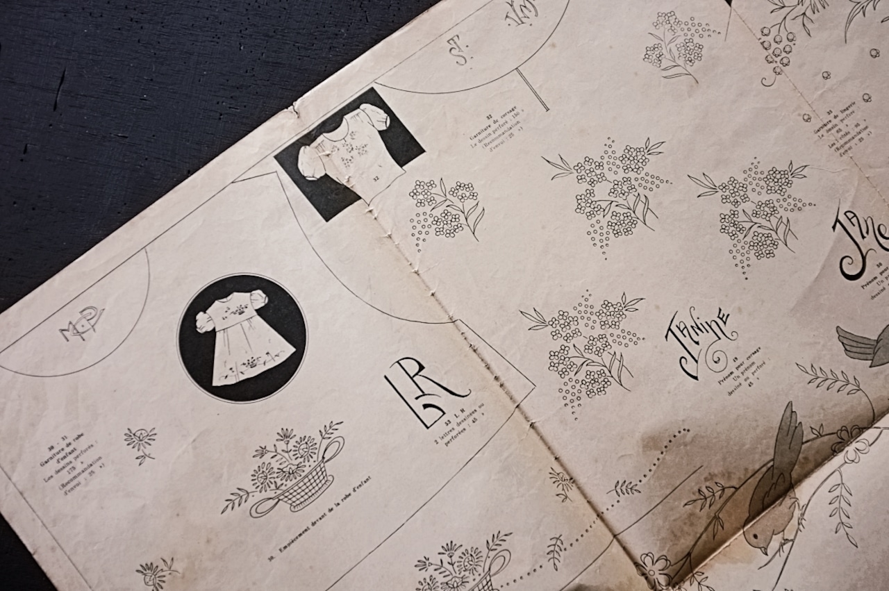 49s フランス LE JOURNAL DES BRODEUSES 手芸と刺繍 新聞d アンティーク