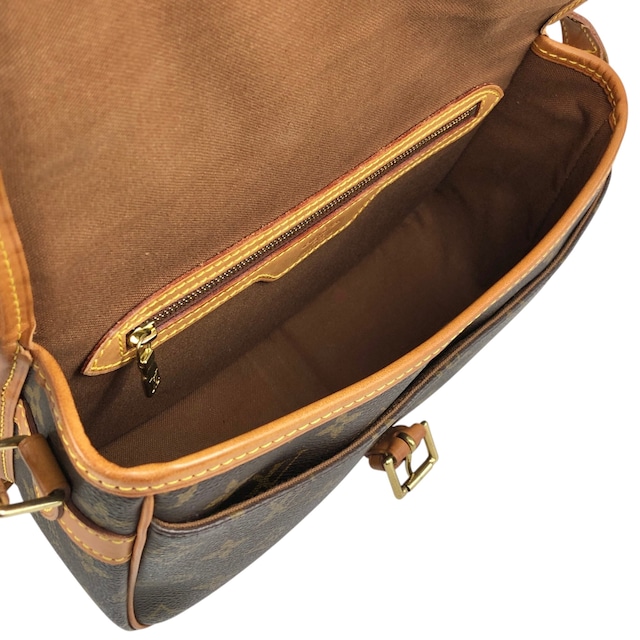 LOUIS VUITTON ルイヴィトン ソローニュ モノグラム ショルダーバッグ ブラウン フロントバックル レザー vintage ヴィンテージ オールド ijy8tn