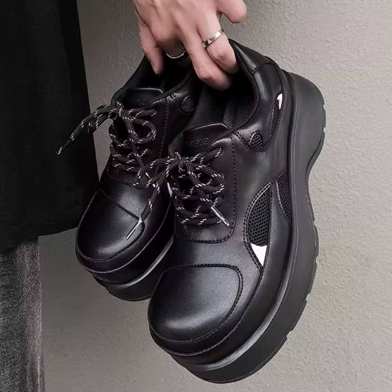 Platform, hidden wedge casual leather shoes(MT1484)