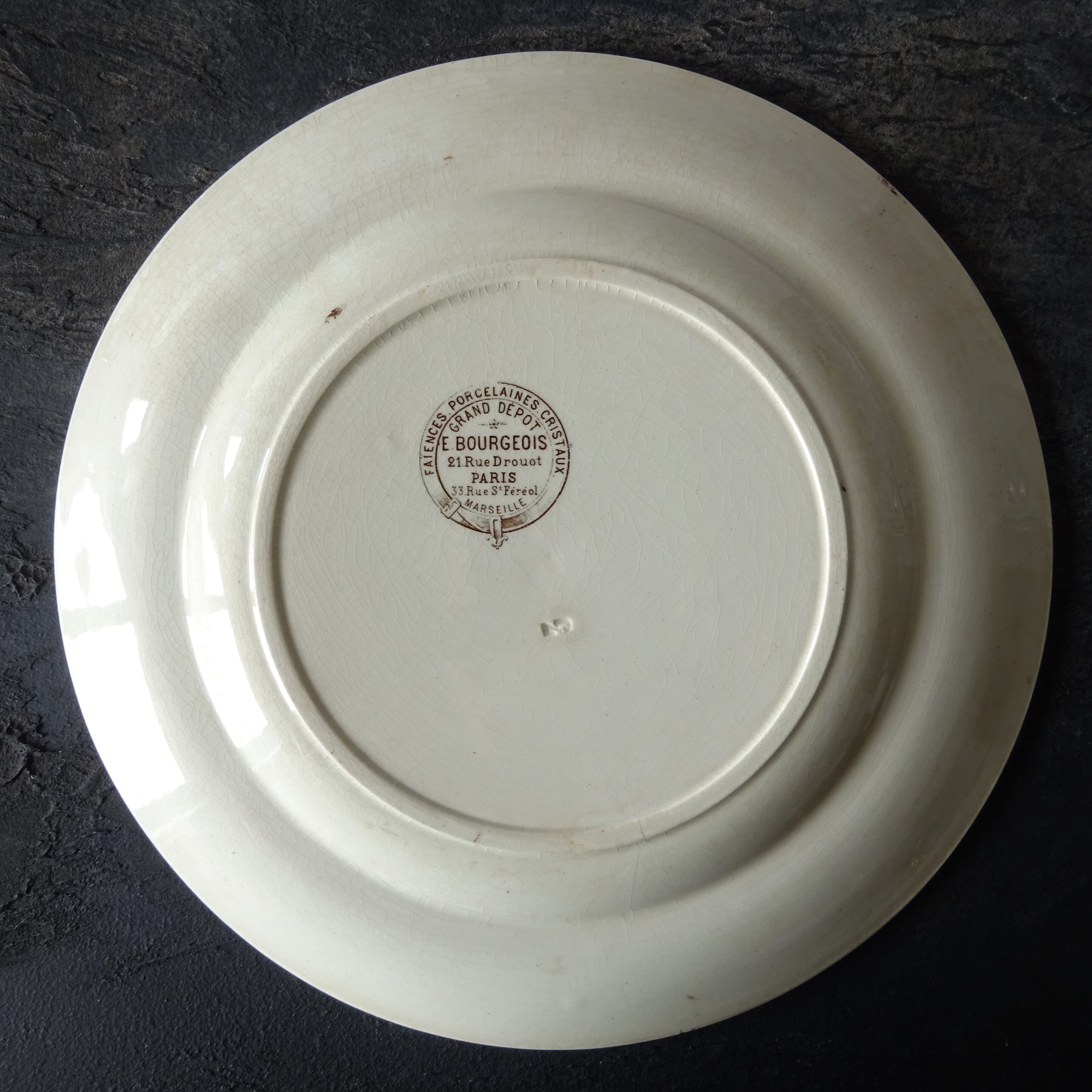 【 Épuisé 】Émile bourgeois / Le Grand Dépôt  décor 《Fleurs de pommier》assiette plate (B)