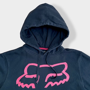 【FOX RACING】ロゴ プリント マウンテンバイク モトクロス　MX BMX MTB パーカー スウェット フーディー hoodie プルオーバー L us古着