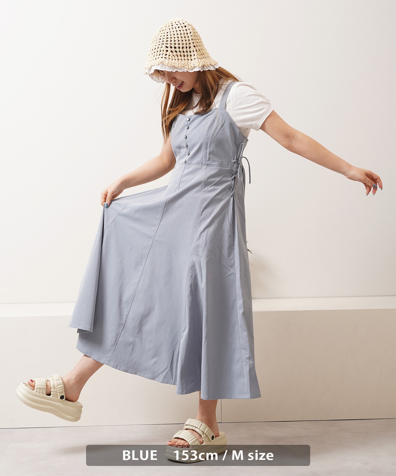 ◆レースアップ ワンピース◆tr-9500523