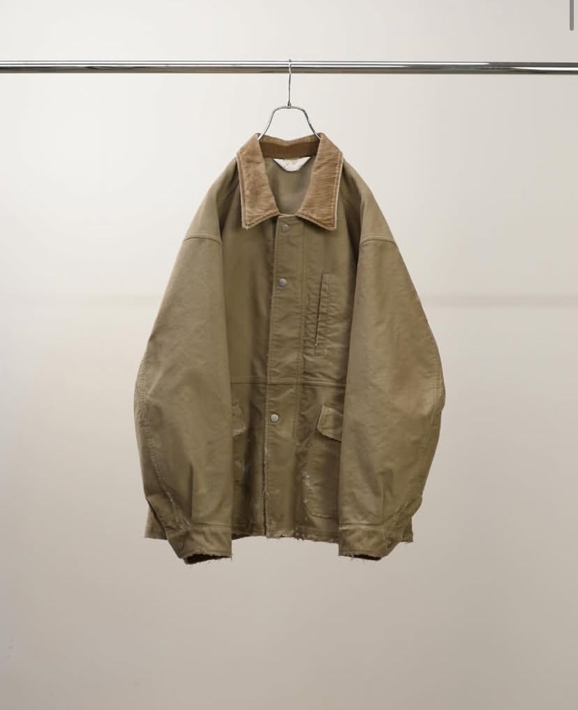 25AW ANCELLM MOLESKIN WORK JACKET BLACK