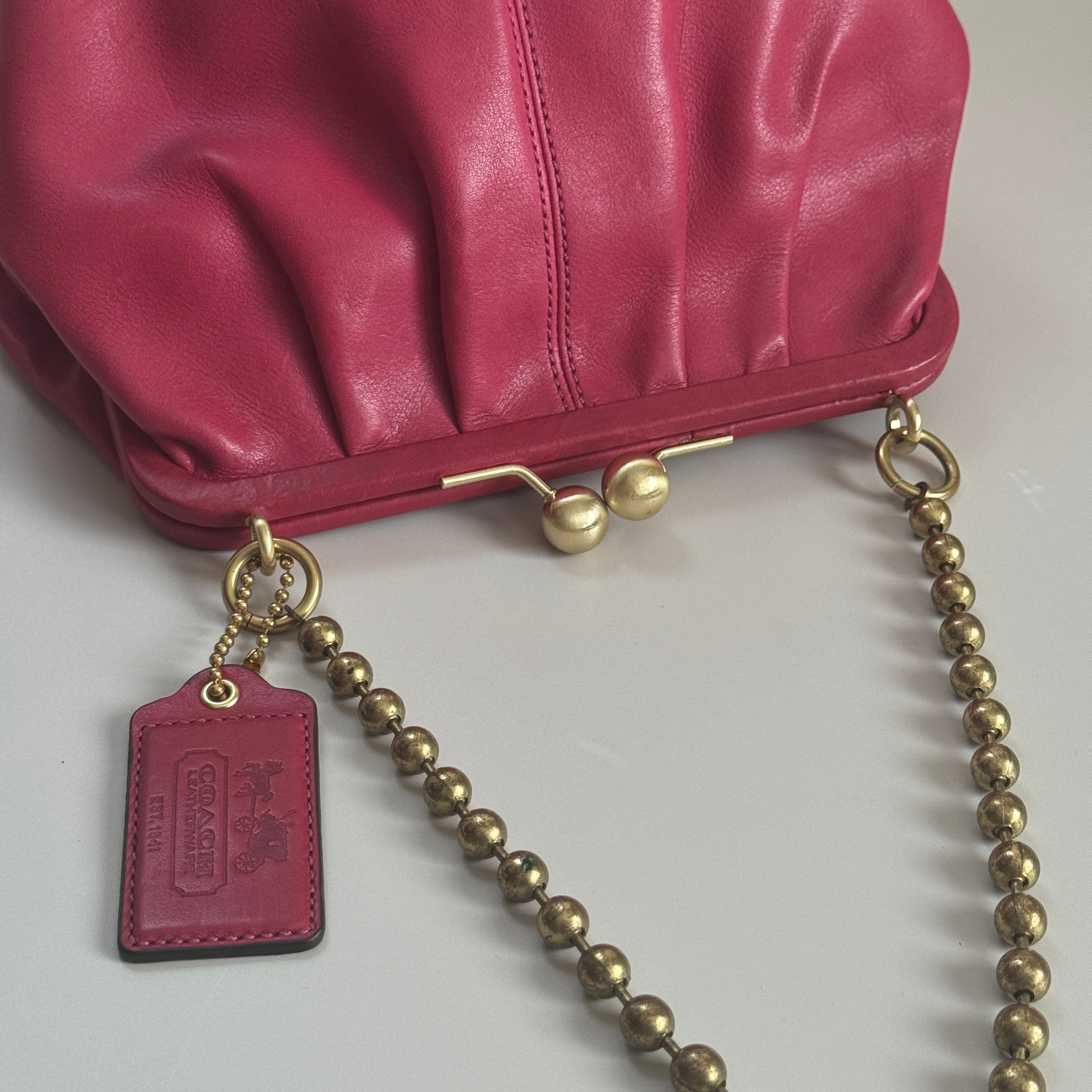 Coach 12807 LTD ED BLEEKER STREET LARGE PINK LEATHER FRAME