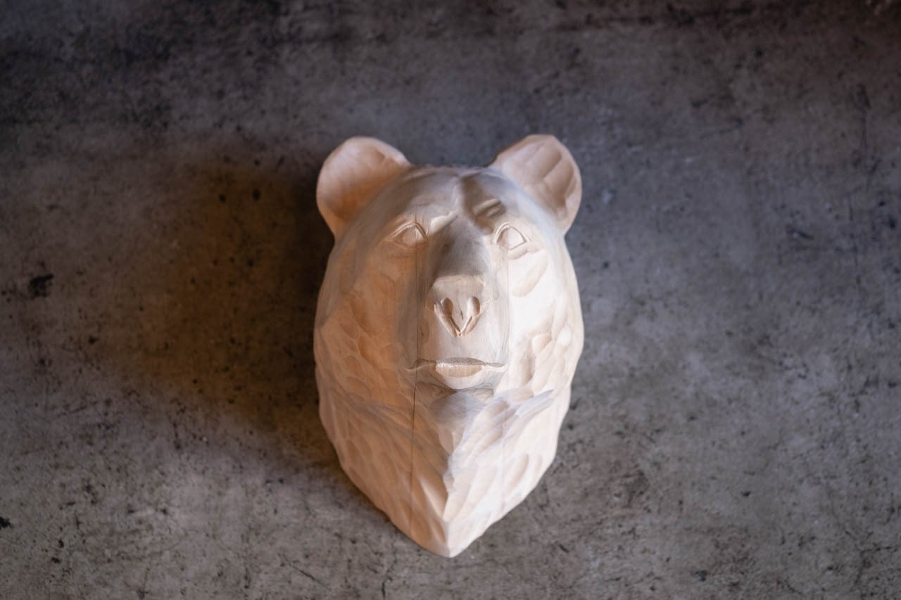 WOOD ANIMAL HEAD / Bear