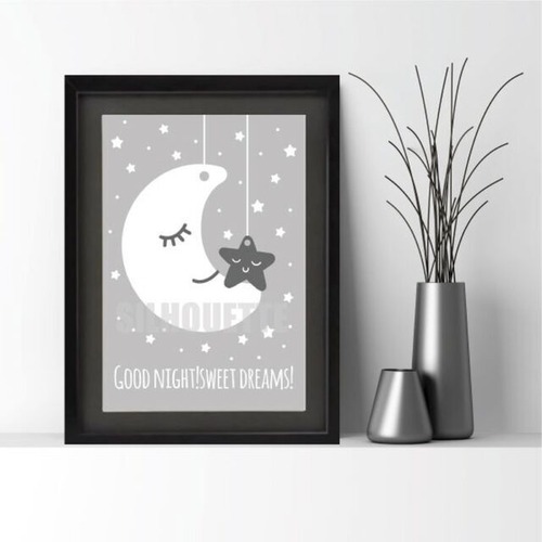 SILHOUETTE Art poster#MOON&STAR(A3)