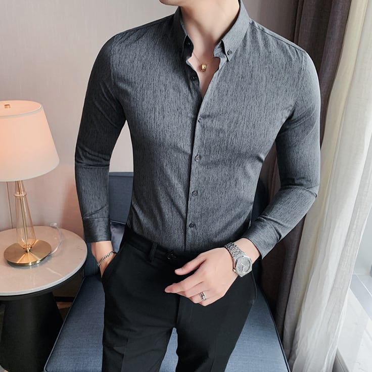 ボタンダウン スリムフィットシャツ 5カラー LB1160