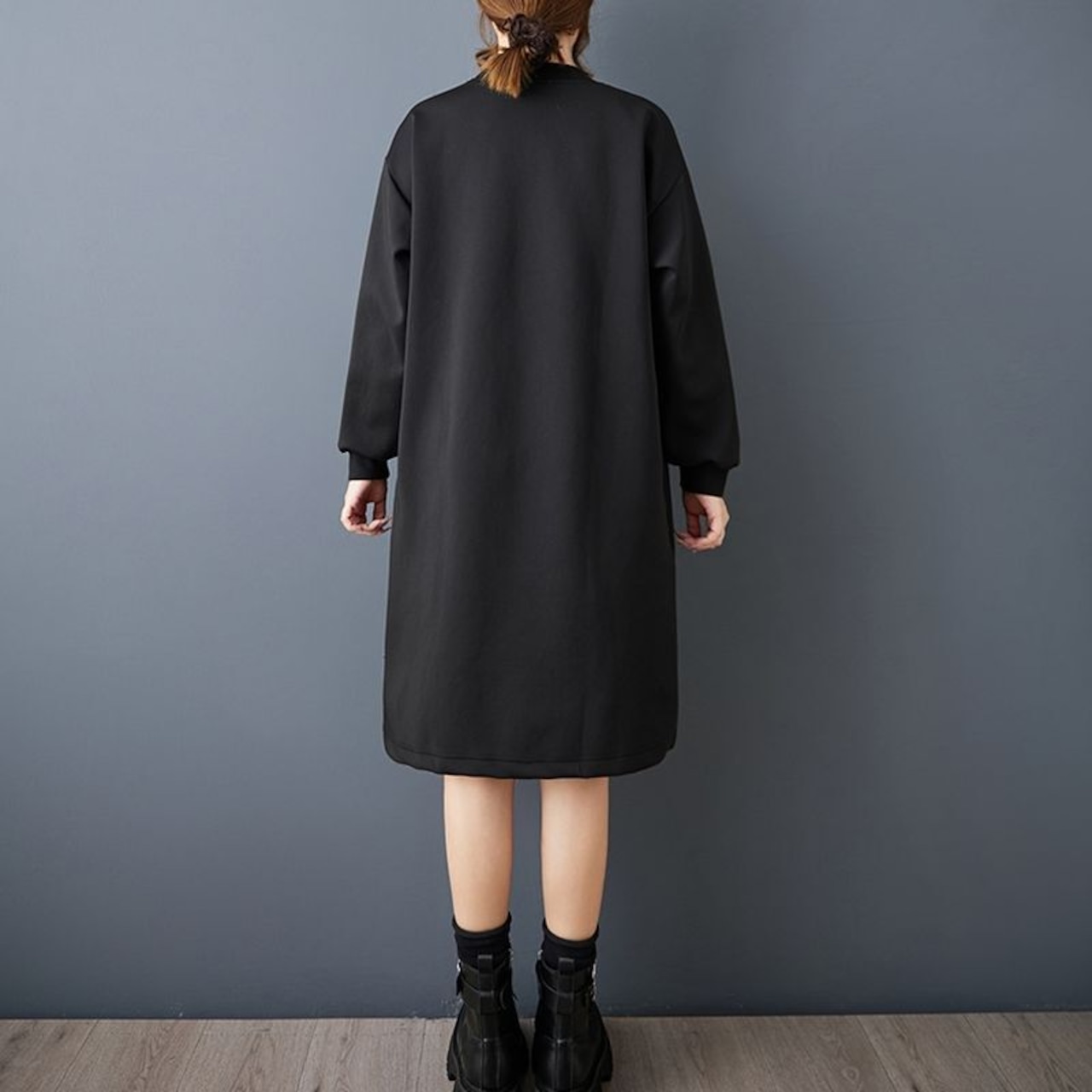 ステッチデザイン スウェットワンピース 60007