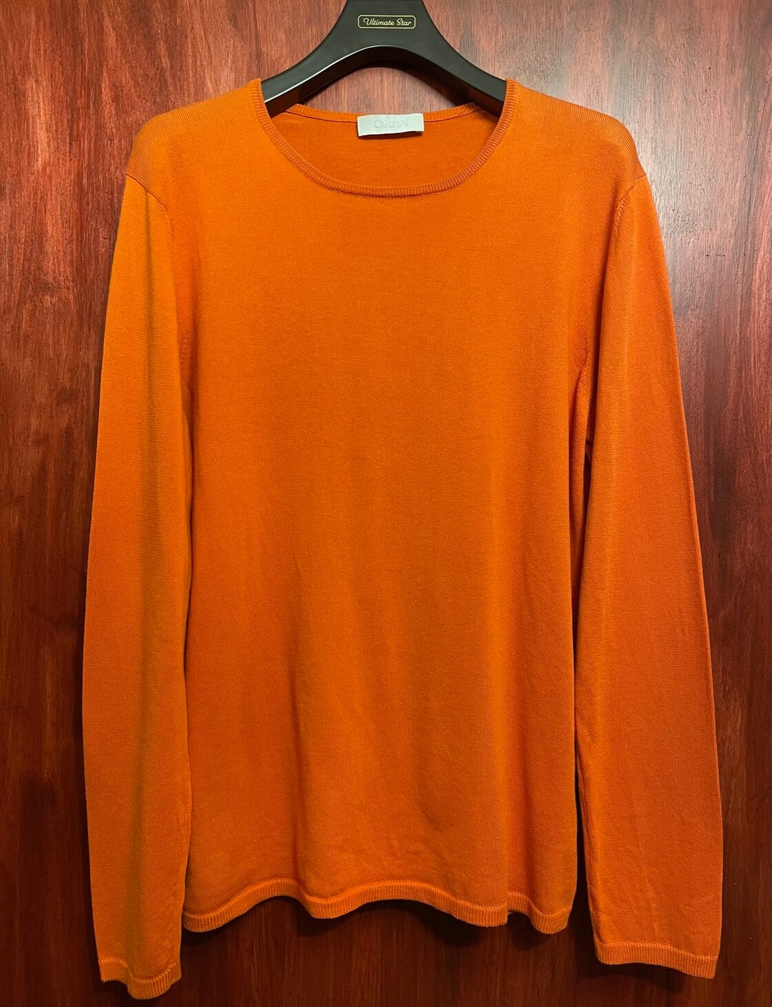 MADE IN ITALY製 Cruciani クルーネックコットンセーター オレンジ 48 