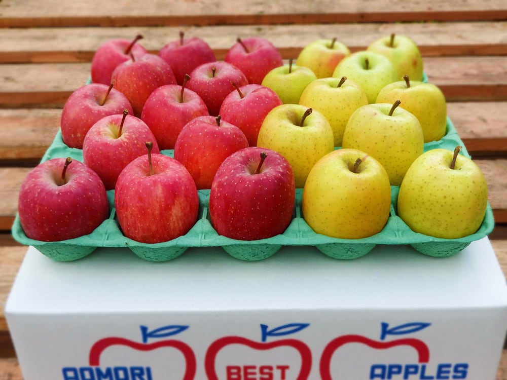 家庭用】りんご 1段（サンフジ・王林詰合せ） | 西田りんご園