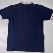 90s LACOSTE TENNIS ラコステテニス 切替 デザイン 天竺 半袖 ポロシャツ 40/ネイビー レディース