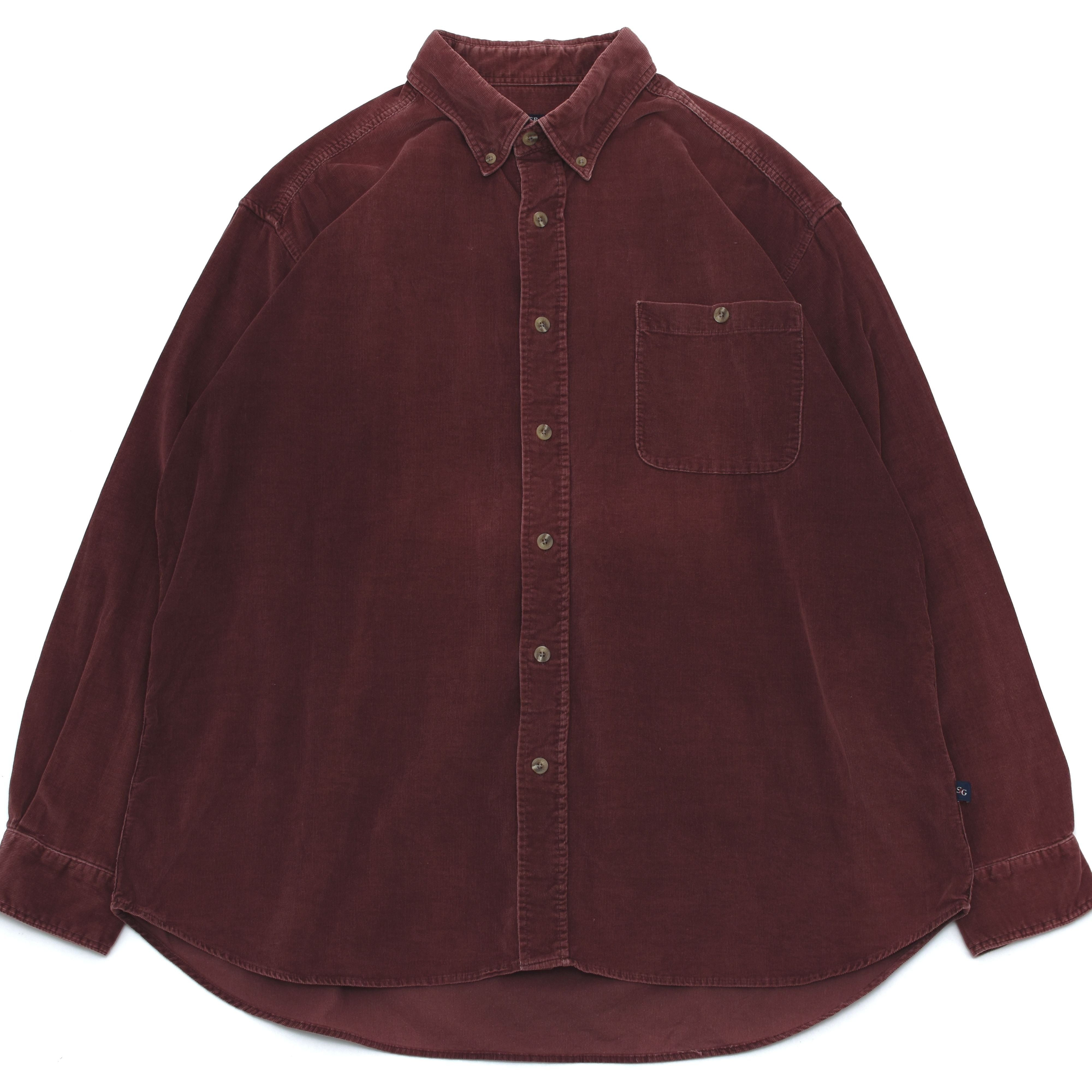 Color corduroy button down shirt burgundy