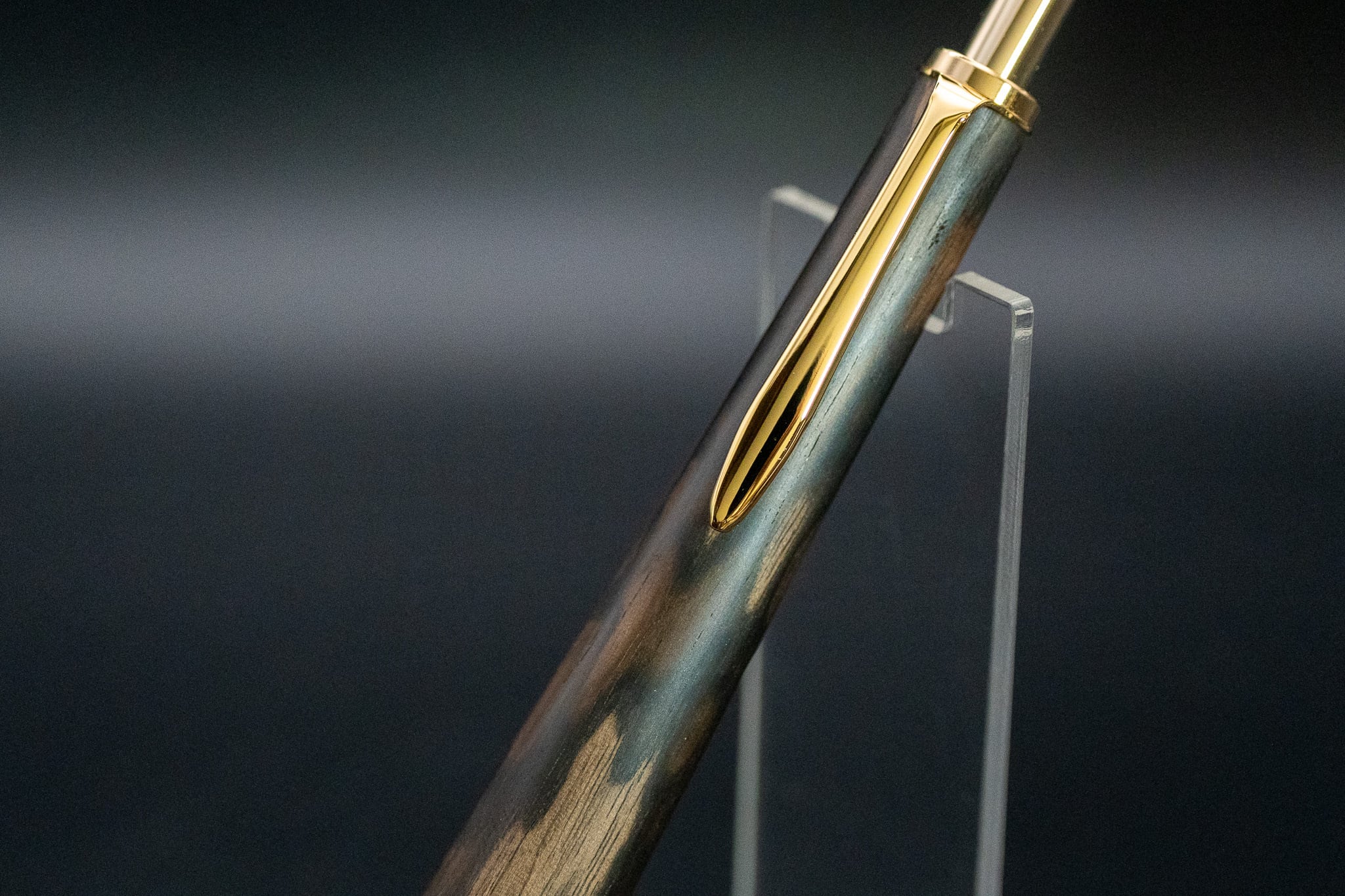 【魅惑の黒い紋様】 黒柿 孔雀杢 特上 gold MP