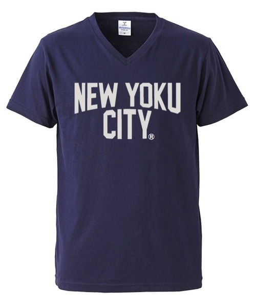 NEW YOKU CITY(入浴シティー)VネックTシャツ NAVY