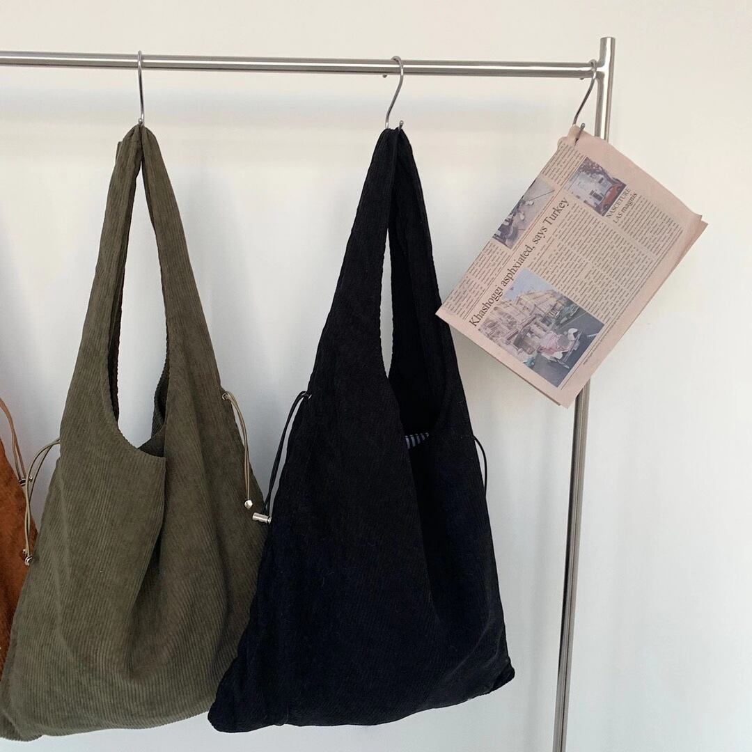 コーデュロイ　ドロストトートバッグ AS75-1356-1