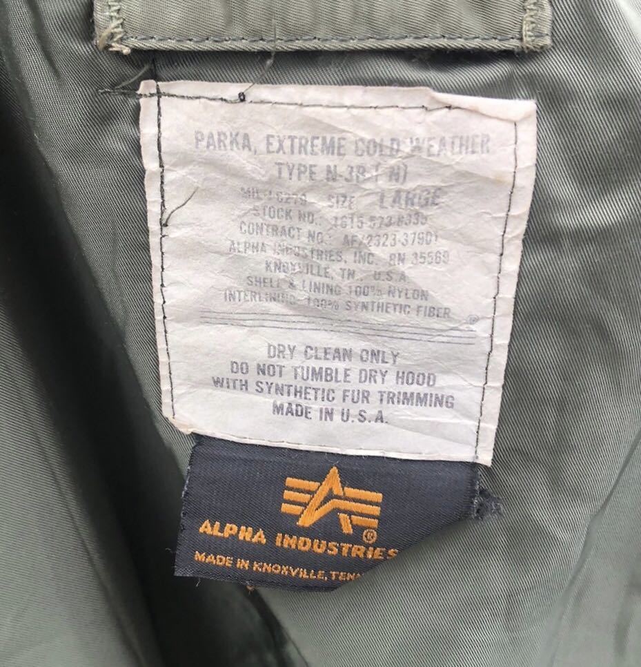 USA製 ALPHA アルファ N-3B フライト ジャケット メンズ LARGE USA製 ALPHA アルファ N-3B フライト ジャケット メンズ LARGE