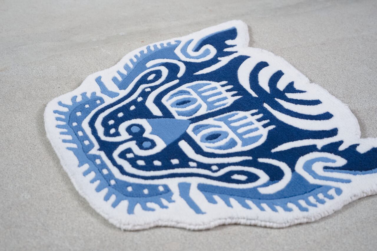 Tibetan Tiger Rug 《Only Face L・尾州ウール・Watanabe's 天然藍染