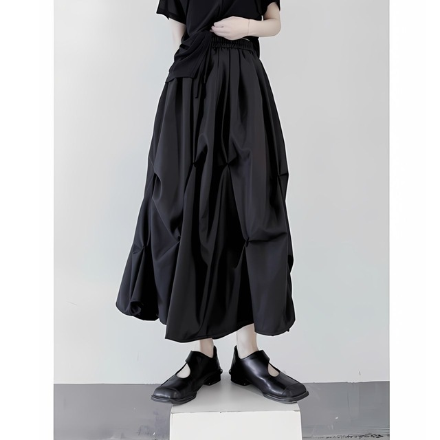 Pleated puff skirt C0300