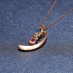 オーバルカット パパラチアサファイア ネックレス K18(PG) / 0.243ct / DA 0.060ct