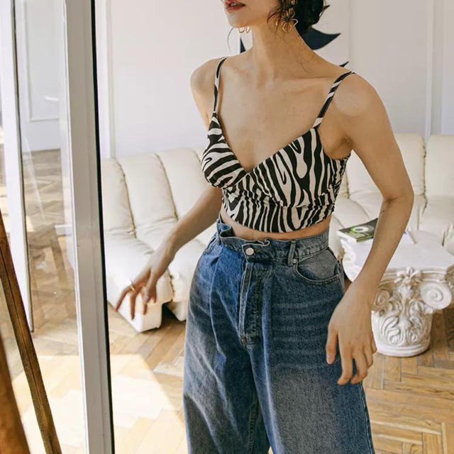 ゼブラ柄ショートキャミソール　21720