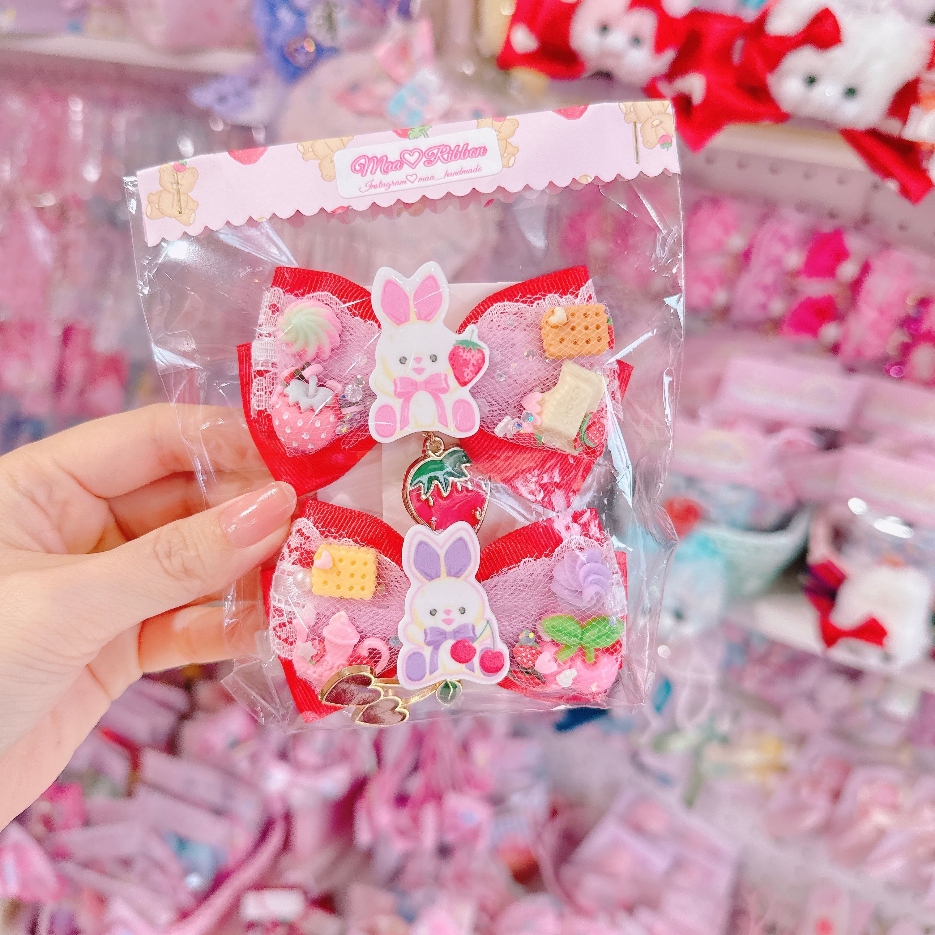 【R14】54-16チュールツインヘアクリップ