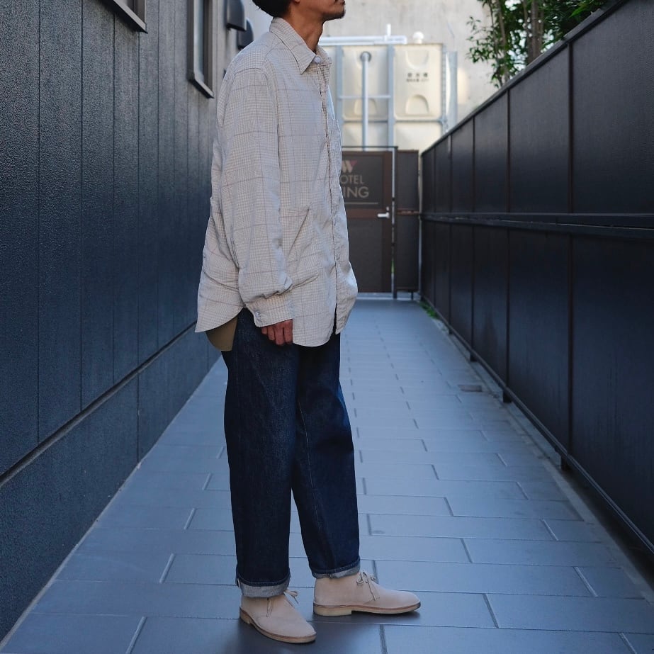 SASSAFRAS(ササフラス) / Diggin Shirt 21Wale Corduroy Check-Natural