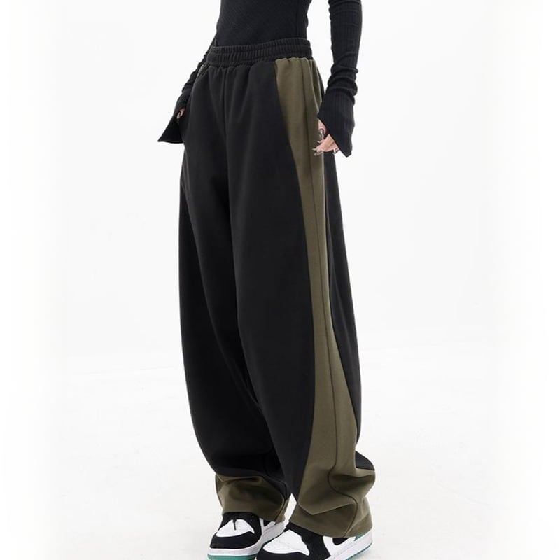 Bicolor two tone wide pants 4 colors V2060