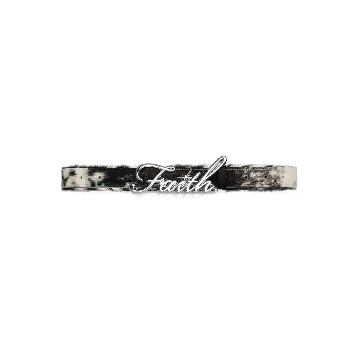 FAITH BY LUIS / COWHIDE FUR CHROME BELT | HOLICK
