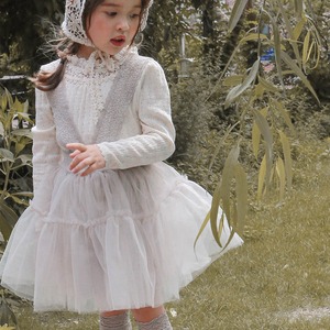 秋重ね着レースメッシュスカート2色