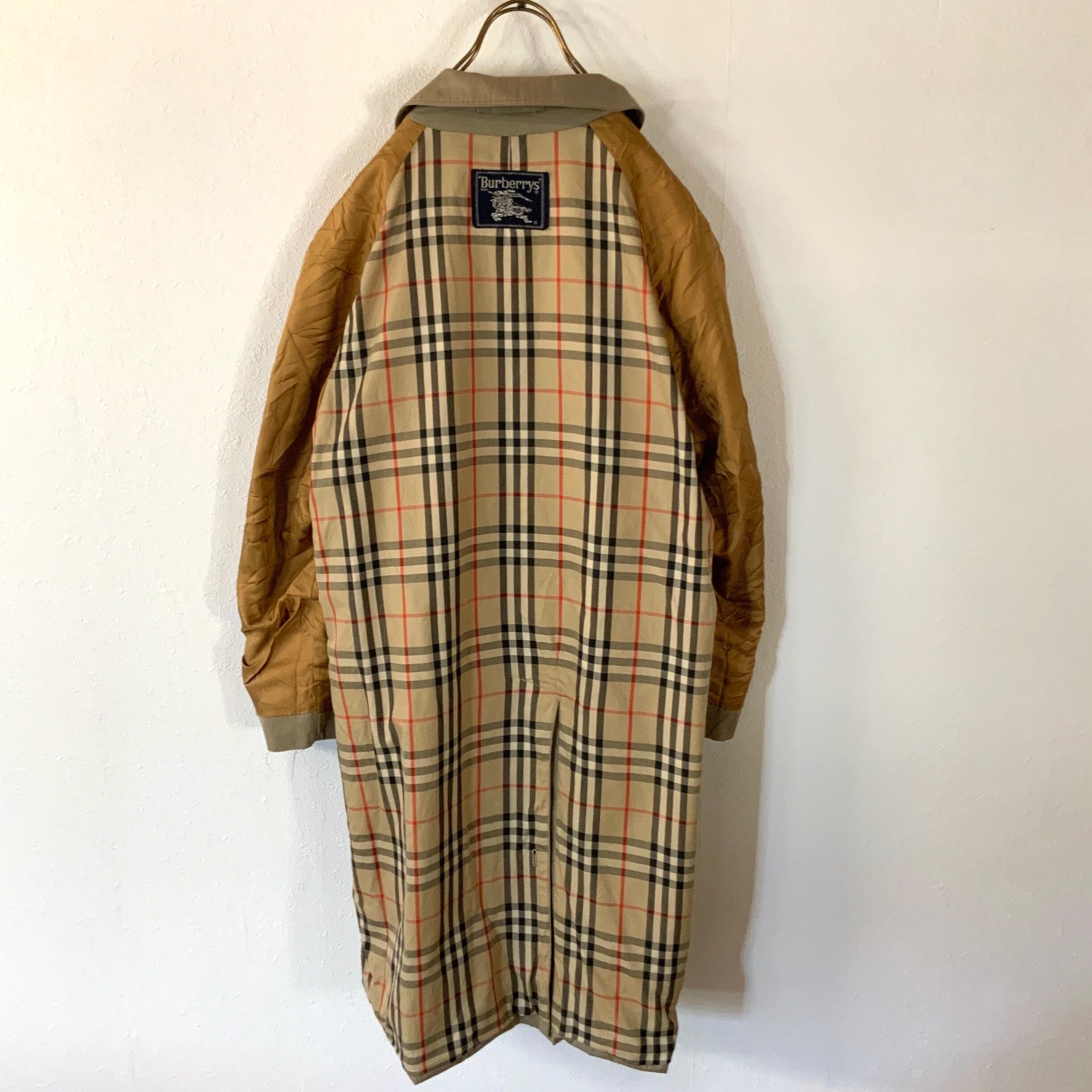 90's Burberry ノバチェック ステンカラーコート ベージュ | 古着屋 MOU