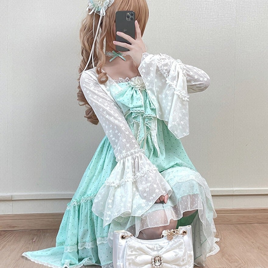 姫袖 ロリィタファッション ブラウス ロリィタ 姫袖フリルレース