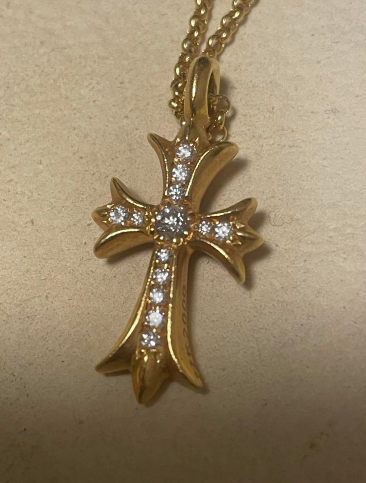 CHROME HEARTS クロムハーツ 22Kタイニー ファットクロス パヴェダイヤモンド