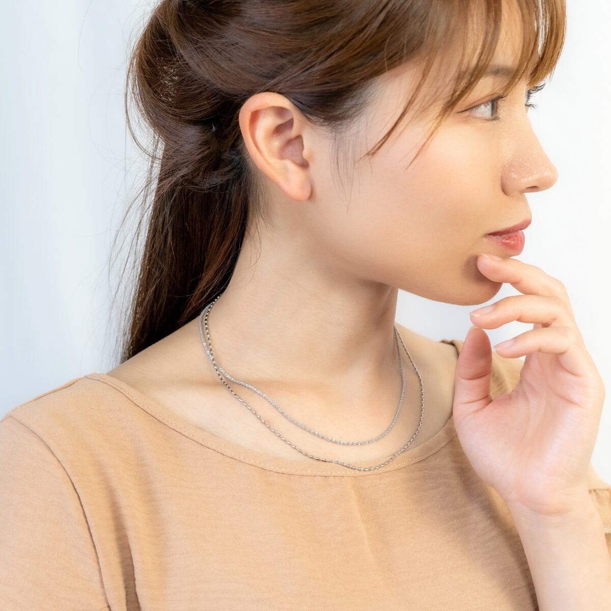 ブレスレット ネックレス 2点セット チェーン レディース メンズ ali