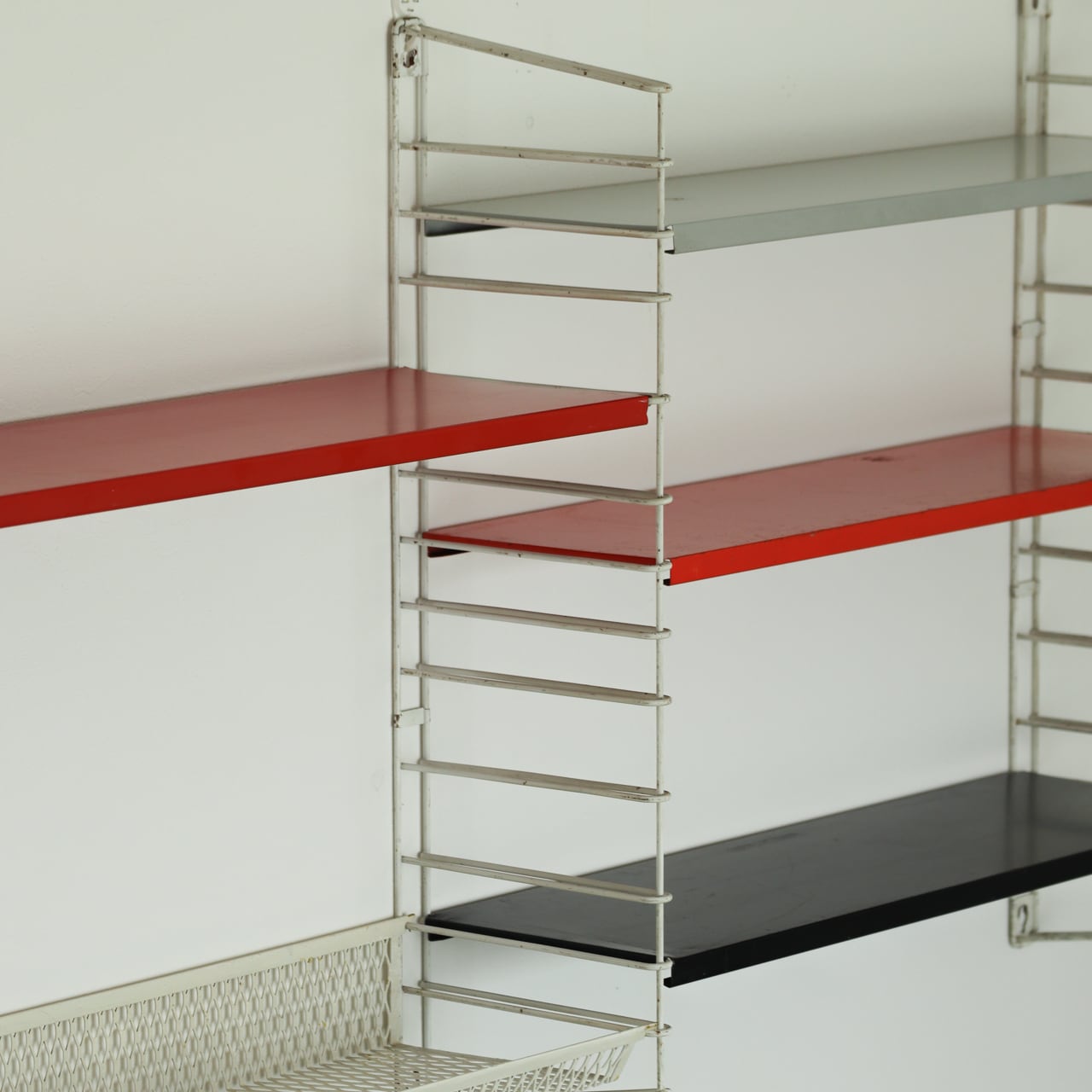 TOMADO WALL SHELF with basket rack | Adrian Dekker | 1960s