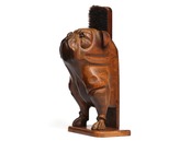 1900-20s  Bulldog  Glass Eyes  Brush Holder