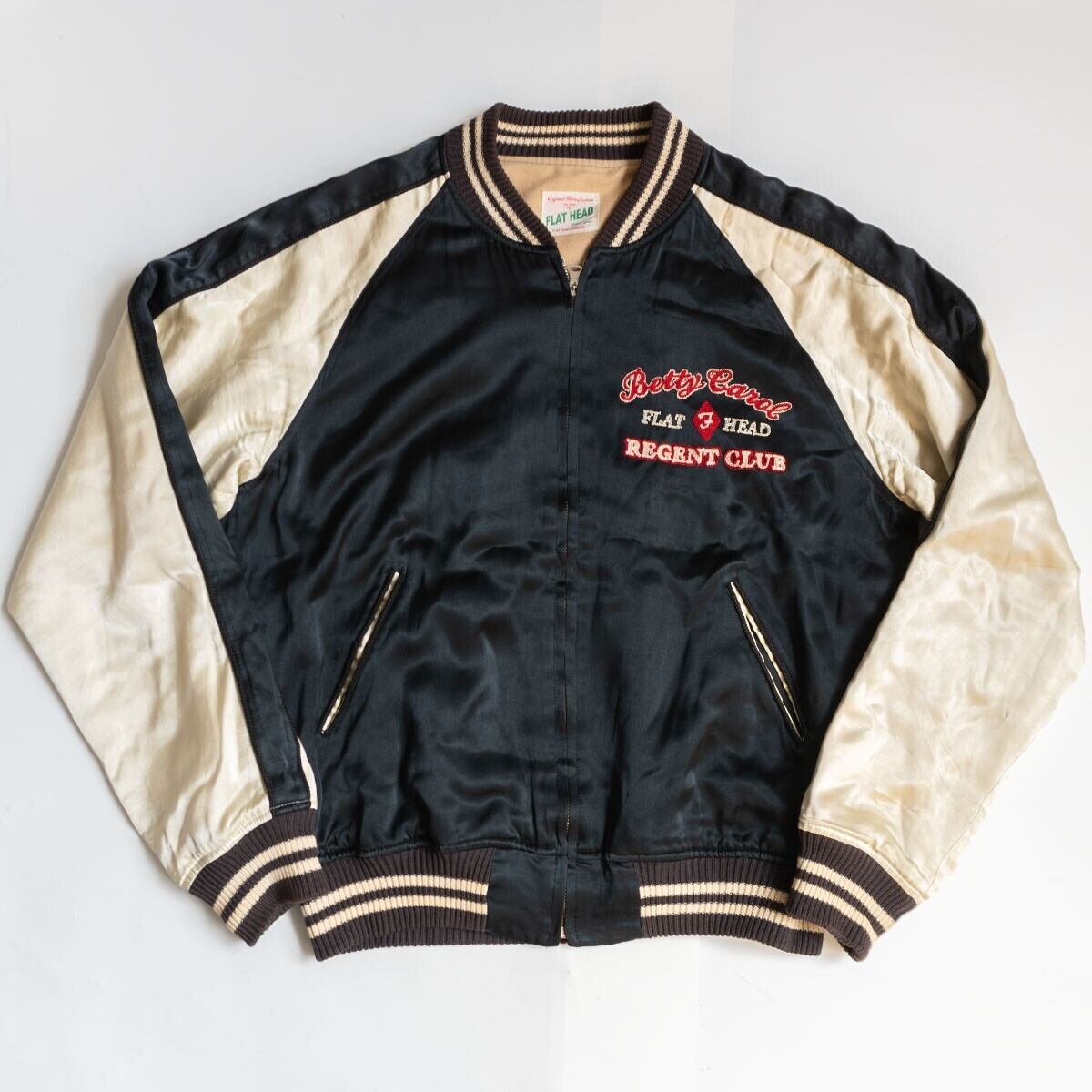 雰囲気抜群 Whitesville 東洋 フルデコ 袖革 スタジャン サイズ38 雰囲気抜群 Whitesville 東洋 フルデコ 袖革 スタジャン サイズ38