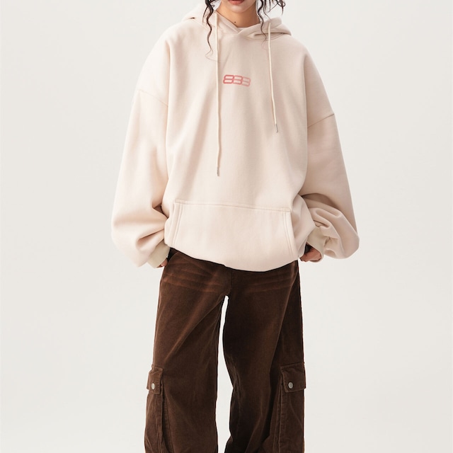 バックロゴオーバーシルエットフーディ 3col R00947