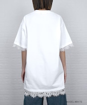 【直営限定ITEM】ヘムレースルーズTシャツ (WHITE) CQ-49004H