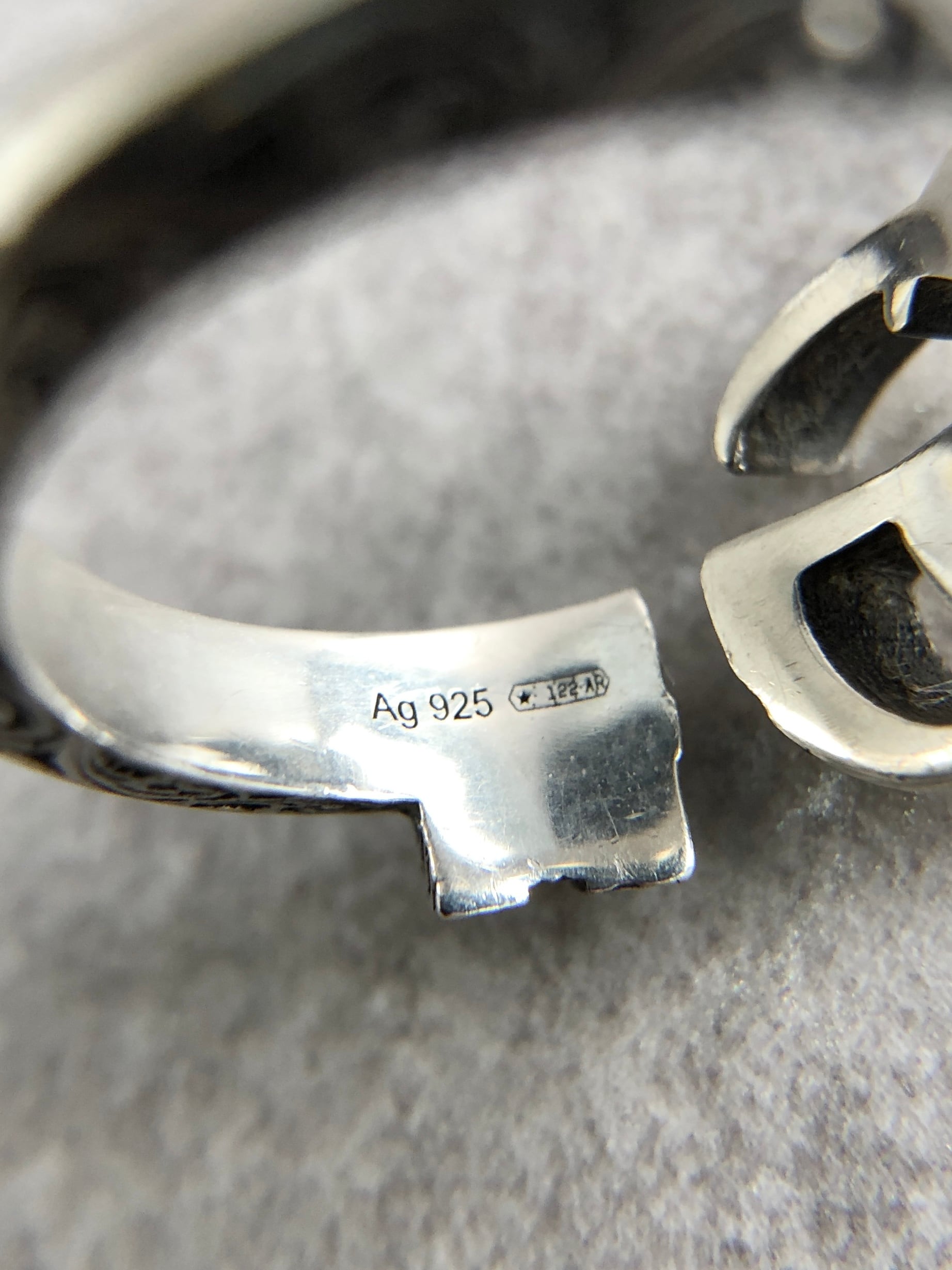 GUCCI グッチ アラベスク 指輪 15号 シルバー インターロッキングG 925
