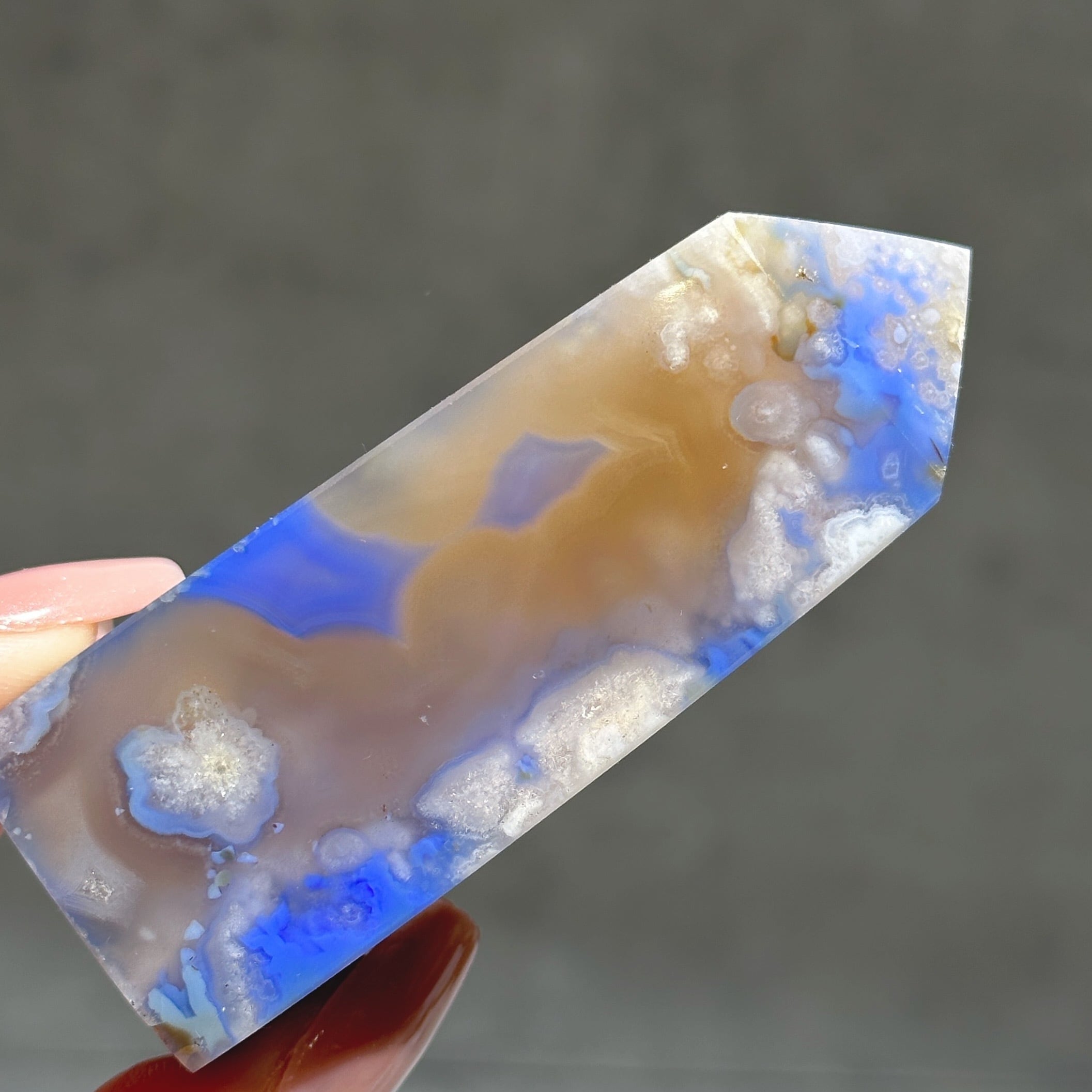 ブルーフラワーアゲート タワー型 02◇Blue Flower agate◇天然石
