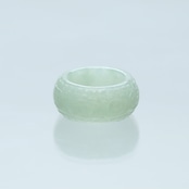 Carving NyoY 翡翠くり抜き甲丸リング A貨翡翠 jd_rg2517